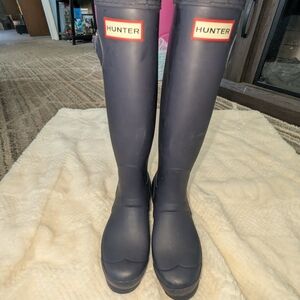 Hunter Navy Tall Rain Boots
